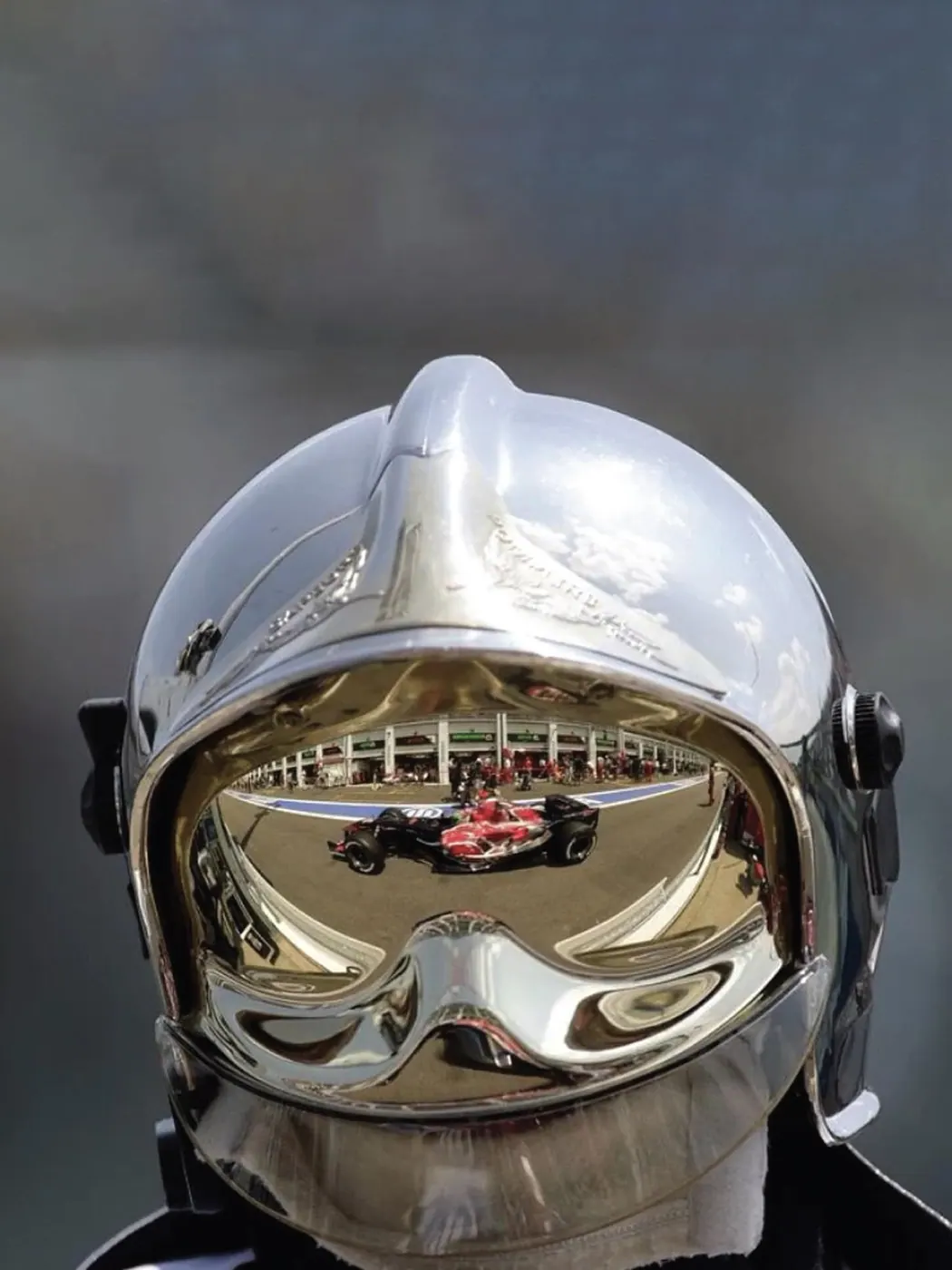 Silver, with a Ferrari