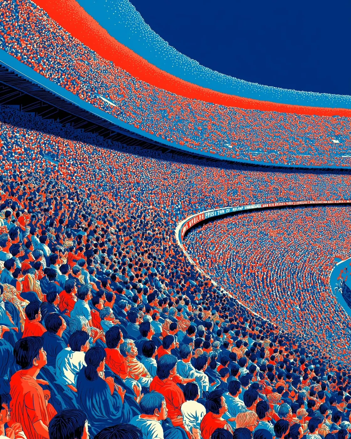 Red and blue stand