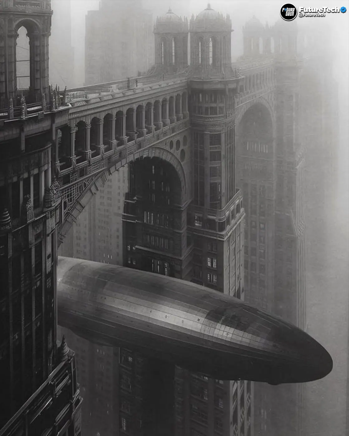 Airship in the fog