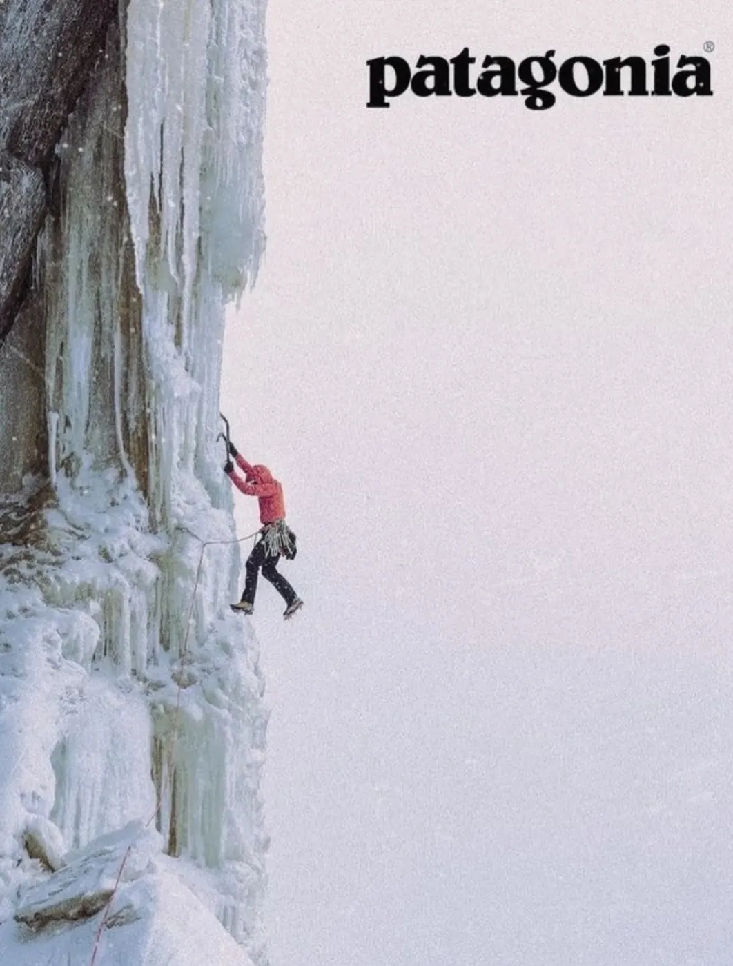 Ice climb on frozen falls